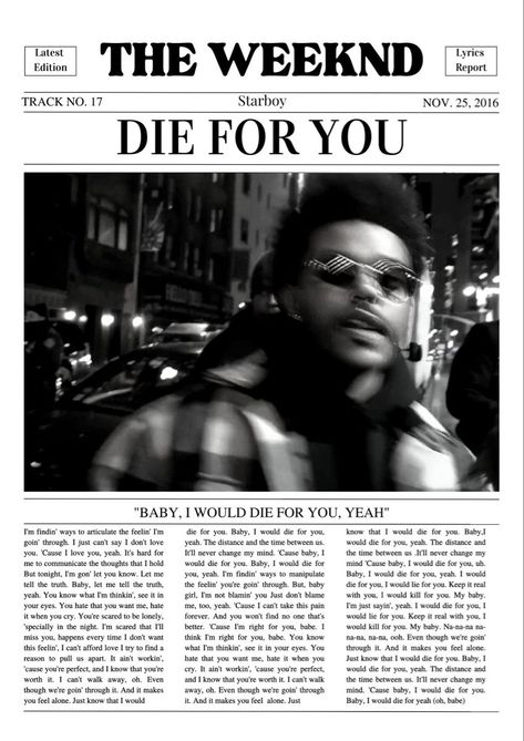 The Weeknd Poster, Song Lyric Posters, Music Poster Ideas, Music Poster Design, Vintage Poster Design, Lyric Poster, Picture Collage Wall, Bedroom Posters, Vintage Poster Art