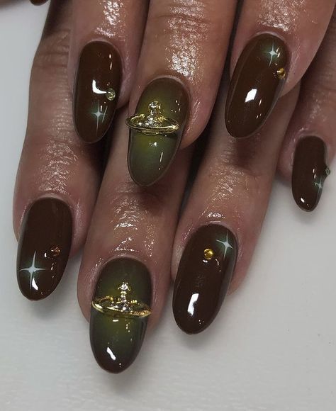 Nails Yellow, Grunge Nails, Her Nails, Brown Nails, Dream Nails, Fire Nails, Funky Nails, Pretty Acrylic Nails, Dope Nails