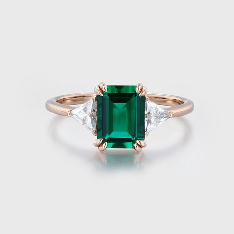 Unique emerald cut engagement rings