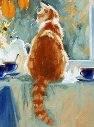 Orange Cat Painting, Cat Oil Painting, Cat Portrait Painting, Cat Paintings, Cat Art Illustration, Arte Van Gogh, Cat Artwork, Watercolor Cat, Family Pets