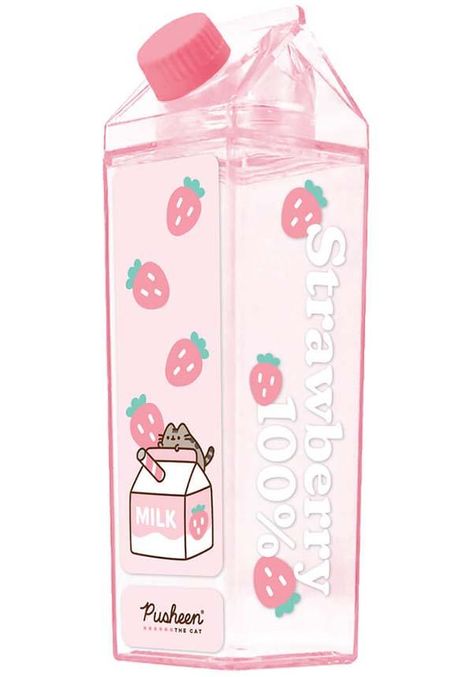 Pusheen Sips | Strawberry Drink Carton Bottle - Buy Online Australia Pusheen Strawberry, Cat Strawberry, Pusheen Collection, Pink Pusheen, Akumu Ink, Strawberry Drink, Pusheen Plush, Pusheen The Cat, Strawberry Drinks