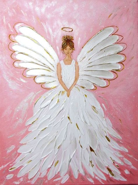 Angel Pics, Angel Of Light, Angel Wings Painting, Art Mini Toile, Angel Paintings, Guardian Angel Gifts, Angel Wings Wall Decor, Angel Wings Art, Angel Blessings