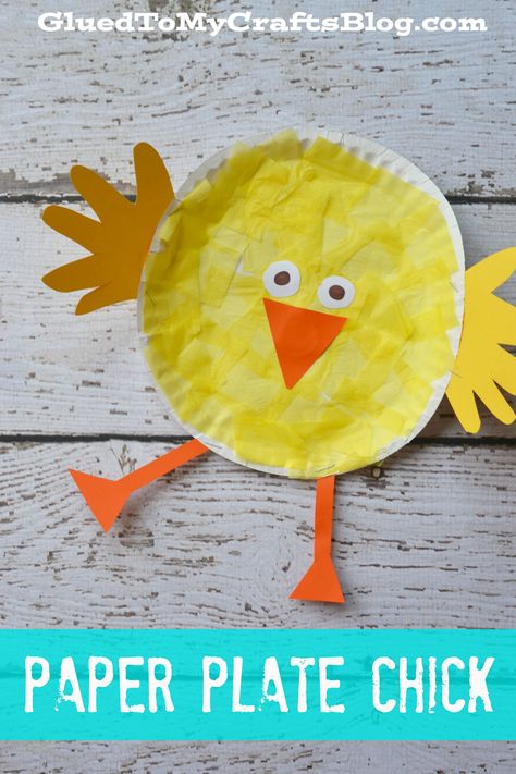 Paper Plate Chick {Kid Craft} Påskeaktiviteter For Barn, Easter Chick Craft, Easter Arts And Crafts, Paper Plate Crafts For Kids, Easter Preschool, Chicken Crafts, Spring Crafts For Kids, Easter Chick, Kid Craft