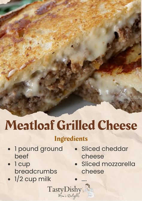 Meatloaf Dinner, Yummy Bread, Sandwhich Recipes, Classic Meatloaf Recipe, Beef Casserole Recipes, Grilled Cheese Recipes, Carnivore Diet, Cheese Sandwich, Grilled Cheese Sandwich