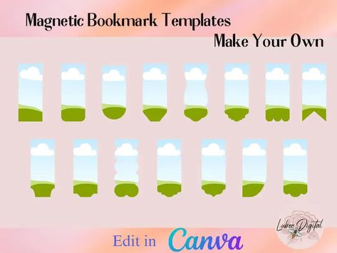 Magnetic Bookmarks Diy, Bookmark Templates Editable Free, Magnetic Bookmark Template, Magnetic Bookmark Ideas, Magnet Bookmark Cricut, Magnet Bookmark, Magnetic Bookmark Packaging, Magnetic Book, Bookmark Printing