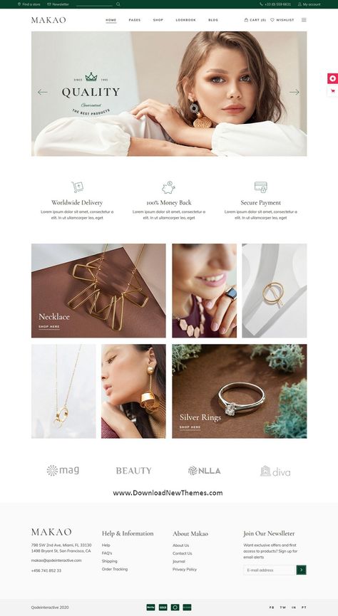 Desain Ux, Jewelry Website Design, Fashion Website Design, Online Store Design, Accessories Website, Creative Website Design, Shopify Website Design, Dropshipping Store, Online Shop Design