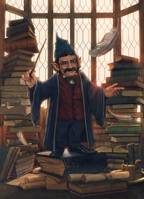 Professor Filius Flitwick-FanArt, Vladislav Pantic on ArtStation at https://www.artstation.com/artwork/zAlm6q Filius Flitwick, Harry Potter Rpg, Classe Harry Potter, Hogwarts Professors, Harry Potter Painting, Harry Potter Illustrations, Harry Potter Artwork, Harry Potter Drawings, Harry Potter Fan Art