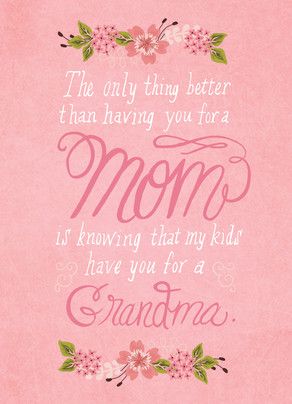 Mom to Grandma Mother's Day Card Grandma Card, Grandma Cards, Happy Mothers Day Mom, Thank You Mom, Mother's Day Cards, Quotes About Motherhood, Happy Birthday Mom, Mothers Day Quotes, I Love Mom