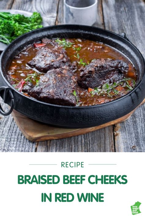 Smoked Beef Cheeks Recipe, Braised Beef Cheeks Recipe, Braised Beef Cheeks, Beef Cheeks Recipe Slow Cooker, Beef Cheeks Slow Cooker, Beef Cheeks Recipe, Red Wine Recipe, Wine Recipe, Beef Cheeks