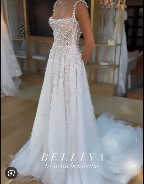 Crystal Beaded Wedding Gowns, Glitter Wedding Dress A Line, Tulle And Pearl Wedding Dress, Pearl And Rhinestone Wedding Dress, Pearl And Sparkle Wedding Dress, Pearl Silk Wedding Dress, Fairytale Wedding Reception Dress, Pearl Wedding Dresses Beaded, Pearl Sparkle Wedding Dress