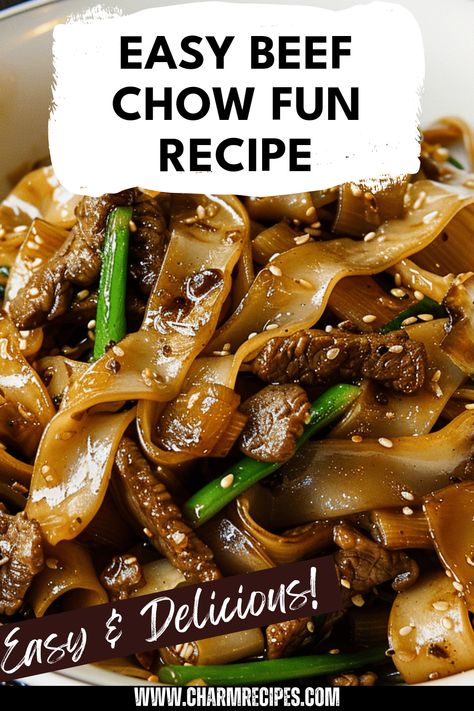 This Easy Beef Chow Fun Recipe serves up a fantastic taste every time, featuring savory stir-fried rice noodles paired with tender strips of beef. Quick to prepare, this classic Cantonese dish bursts with flavor and delights the senses. Ideal for weeknight dinners or quick meals, you’ll love how easily it comes together using simple ingredients. Serve alongside a light soy sauce for that delicious zing, and enjoy a delightful dinner at home with this perfect combination of meaty and noodle goodness. Try it today! Cantonese Sauce Recipe, Tiffy Cooks Noodles, Gourmet Noodles, Beef With Rice Noodles, Cantonese Chow Mein Recipe, Beef Chow Fun Recipe, Chow Fun Noodles, Beef Chow Fun, Chow Fun Recipe