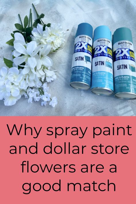 Why painting your dollar store flowers might be just the thing you need! Spray Painted Faux Plants, Spray Painted Fake Flowers, Ways To Store Artificial Flowers, Store Faux Flowers, Spray Paint Flowers Diy, Spray Paint Artificial Flowers Diy, Painting Silk Flowers Diy, Flowers For Gravesite Diy, Spray Paint Faux Flowers