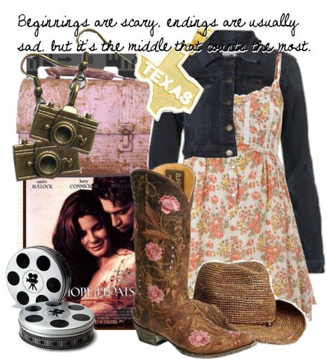 "Movies: HOPE FLOATS" by saintcharlesstyle ❤ liked on Polyvore Hope Floats Quotes, Hope Floats Movie, Fashion Outfits Polyvore, Hope Floats, Country Style Outfits, Outfits Polyvore, Trousers Pants, Style Jeans, Inspired Fashion