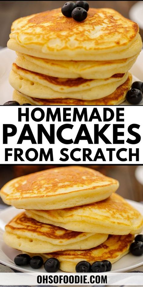 See how to make homemade pancakes from scratch! These easy homemade pancakes are so delicious too! Click here to see how to make fluffy homemade pancakes in a few minutes! Pancakes Without Butter, Flavorful Pancakes, Scratch Pancake Recipe, Easy Homemade Pancake Recipe, Old Fashioned Pancakes, Fluffy Homemade Pancakes, Best Homemade Pancakes, Quick Pancakes, Homemade Pancakes Fluffy