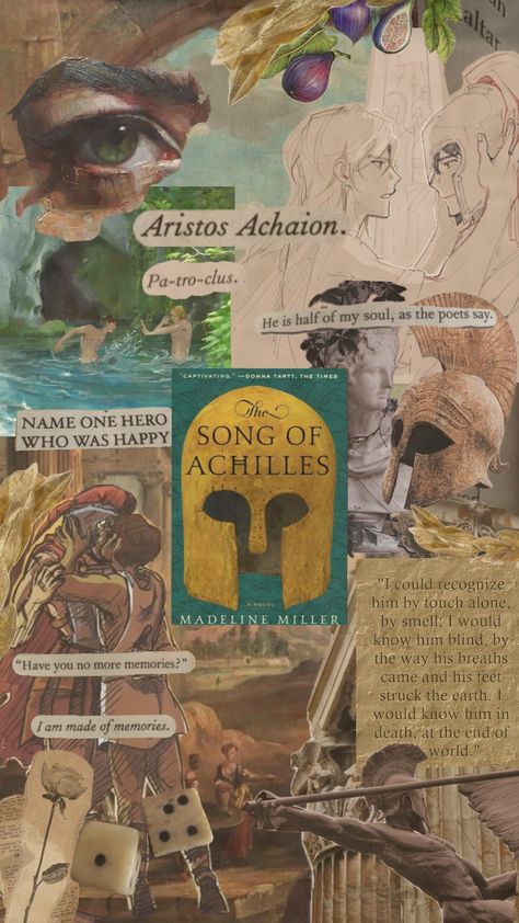 the song of achilles Light Academia Books, Dark Academia Wallpaper, The Song Of Achilles, Mythology Books, Song Of Achilles, Achilles And Patroclus, Ancient Greek Art, Vintage Poster Design, Academia Wallpaper