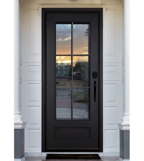 Front Door Single, Single Iron Door, Front Door Security, Steel Doors And Windows, Iron Front Door, Steel Entry Doors, Wrought Iron Doors, Wooden Door Design, Iron Door