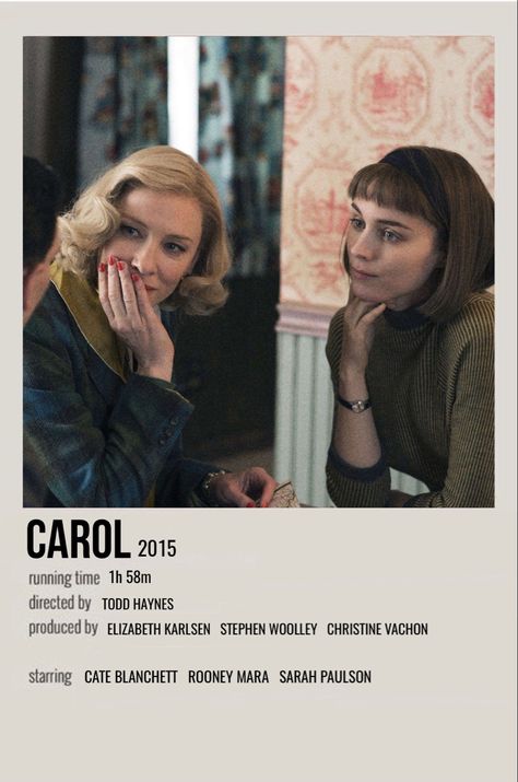 Apartment Bedroom Office, Minimalistic Polaroid Poster, Cate Blanchett Rooney Mara, Polaroid Design, Carol 2015, 1950s New York, Kyle Chandler, Aesthetic Polaroid, Todd Haynes