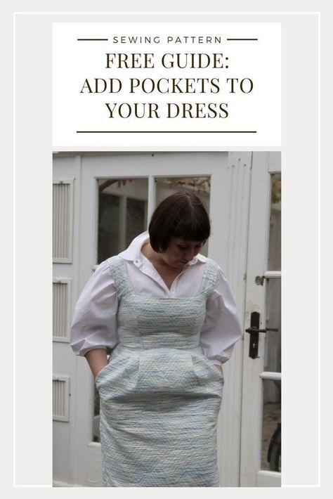 Pocket Dress Pattern, Pocket Bag, Sewing Patterns Free, Free Sewing, Pocket Dress, Vintage Sewing Patterns, Sewing Inspiration, A Dress, Dress Pattern