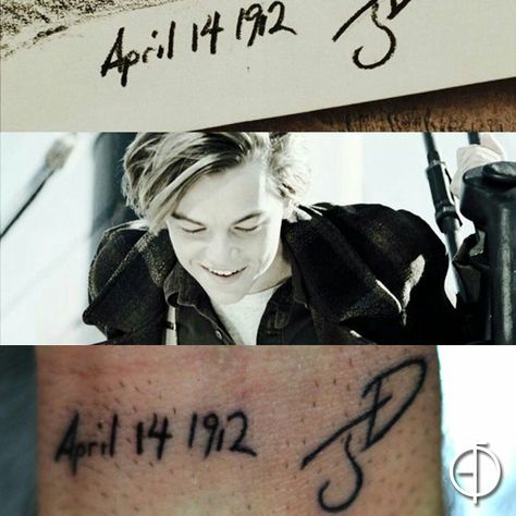 Titanic Jack Dawson Titanic Tatoos, Titanic Tattoo Ideas, Titanic Date, Titanic Jack Dawson, Titanic Tattoo, Titanic Drawing, 90s Mood, Romantic Inspiration, Cute Simple Tattoos