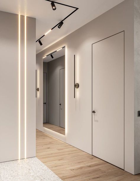 Ideas For Corridors, Corridor Design Home Modern, Home Corridor Design, Corridor Design Home, Corridors Design Home, Corridor Ideas, Decoration Hall, Home Wall Colour, Design Hall