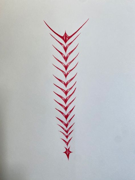 Red Scar Tattoo, Spine Tattoos Skeleton, Neotribal Spine Tattoo, Spine Tattoo Men Ideas Design, Spine Outline Tattoo, Spooky Spine Tattoo, Spine Tattoos Stencil, Long Vertical Tattoo, Spine Tattoo Drawings