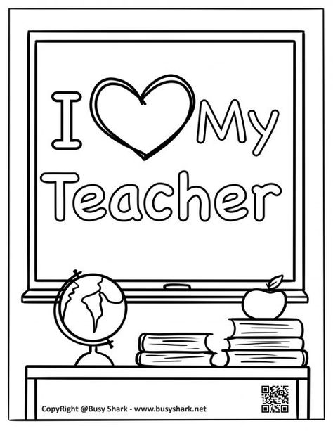 I love my teacher free printable coloring page. Special teacher Appreciation art gift. Teacher Appreciation Drawings, Teacher And Student, Teacher Coloring Pages, Teacher Appreciation Coloring Page, Teacher Appreciation Art, Happy Birthday Teacher, Teachers Day Drawing, I Love My Teacher, Unique Teachers Gift