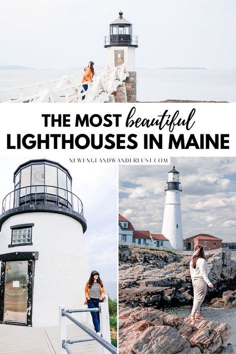 Ready to explore Maine’s lighthouses? This guide has everything you need, from the best spots like Portland Head Light to hidden treasures like Owls Head Lighthouse. Learn about their history, find the best photo ops, and discover charming coastal towns along the way. Whether you're taking a weekend getaway or a longer Maine road trip along the coast, these iconic lighthouses are must-see destinations! With this guide, discover the best lighthouses to see & towns to explore along the way! Best Time To Visit Maine, Portland Head Lighthouse Maine, Maine Lighthouse Road Trip, Maine On A Budget, Portland Maine Christmas, Islesboro Maine, Maine Roadtrip, Maine Camping, Owls Head Lighthouse