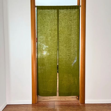 Japanese Noren, Closet Curtains, Noren Curtains, Doorway Curtain, Door Curtain, Curtains Window Treatments, Door Curtains, Dream House Decor, Moss Green