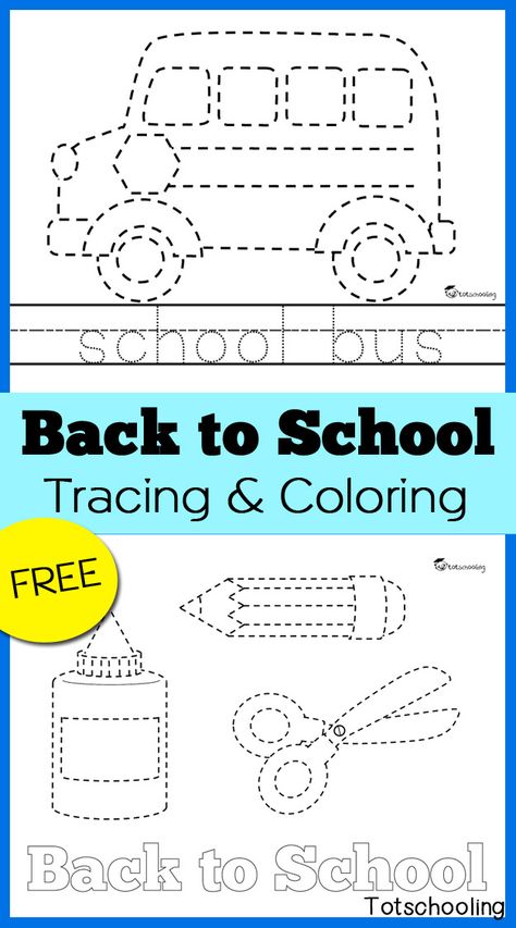 FREE printable Tracing and Coloring worksheets with a Back to School theme.Different versions included for preschool and kindergarten kids, tracing pictures as well as words. Great fine motor and handwriting practice! Tracing Coloring Pages, Tracing Pictures, Back To School Theme, Disney Activities, Back To School Worksheets, Coloring Worksheets, Welcome To School, Back To School Art, Preschool Projects