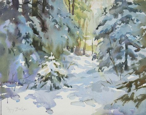 Painting Snow, Web Gallery, Winter Watercolor, Snowy Trees, Black And White Sketches, Winter Painting, Outdoor Paint, Art Competitions, Snow Scenes