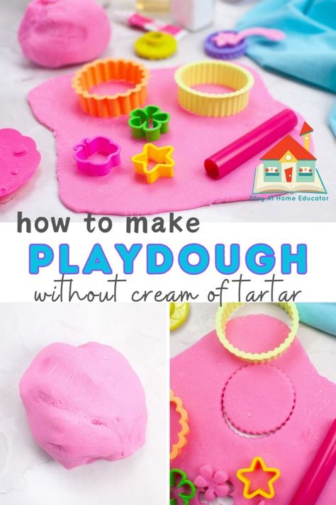 Playdough recipe without cream of tartar or lemon juice | How to make playdough no cream of tartar or lemon juice | Tips and variations for making playdough | How to store playdough to make it last longer | Benefits of playing with playdough | Fun playdough activities Playdough Without Cream Of Tartar, Making Playdough, Edible Sensory Play, Make Playdough, Lemon Juice Uses, Baby Sensory Play, Playdough Recipe, Cream Of Tartar, Sensory Play