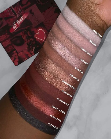 64.7k Likes, 923 Comments - ColourPop Cosmetics (@colourpopcosmetics) on Instagram: “She's outta this world 🖤💋 All That palette SWATCHED! Which shade is a must have? ​ -​…” Red Eyeshadow Palette, Red Eyeshadow, Face Art Makeup, Hair Accessories Boho, Colourpop Cosmetics, Dark Makeup, Makeup Swatches, Makeup Accessories, Kiss Makeup