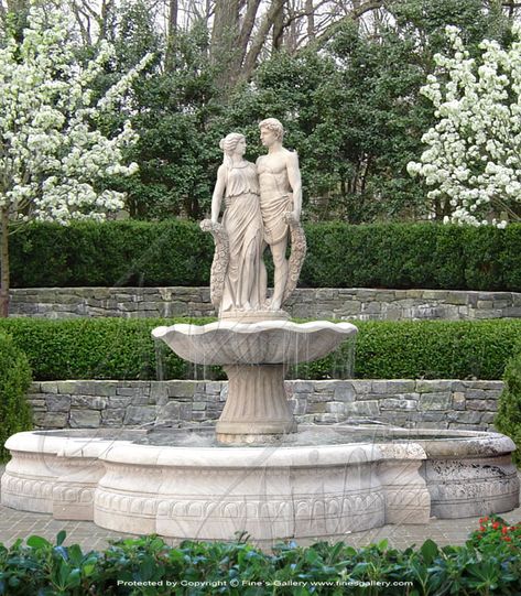 Garden Fountain Ideas, Marble Fountain, Fountain Ideas, Travertine Pool Coping, Statue Fountain, Modern Fountain, Fountain Feature, Website Page, Garden Fountain