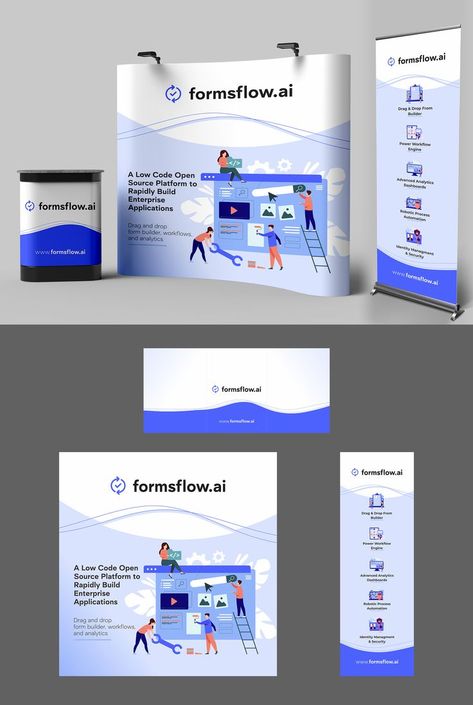 Banner Design of Code Platform Tradeshow Booth Backdrop, Business Signage Design, Trade Show Banner, Exhibition Banners, Standing Banner Design, Tradeshow Banner Design, Conference Banners, Event Booth Design, Tradeshow Banner