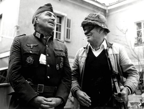 James Mason and Sam Peckinpah during the production of CROSS OF IRON. Cross Of Iron, Sam Peckinpah, James Mason, Favorite Movies