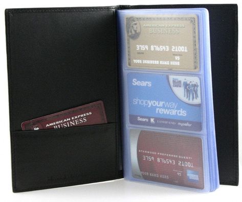 Genuine Leather 120 Business Card Holder Clear Plastic Inserts Pocket Organizer Tall Wallet #ClearInsert #ID #CardWallet Credit Card Organizer, Neck Wallet, Business Card Organizer, Leather Folder, Leather Bible, Business Credit, Business Credit Cards, Women Wallet, Card Book