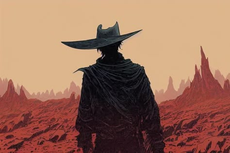 Western Concept Art Character Design, Spooky Cowboy Aesthetic, Western Horror Aesthetic, Neo Western Aesthetic, Weird West Aesthetic, Space Western Aesthetic, Western Fantasy Art, Gothic Western Aesthetic, Western Oc