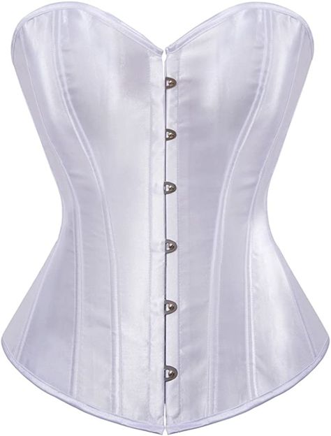 Amazon.com: Women's Bustier Corset Top Sexy Lingerie Sets White Satin Waist Cincher: Clothing, Shoes & Jewelry Plus Size Corset Tops, Fashion Corset, Bustier Lingerie, Top Lingerie, Corset Shapewear, Plus Size Corset, Boned Corsets, Corset Fashion, Gothic Corset