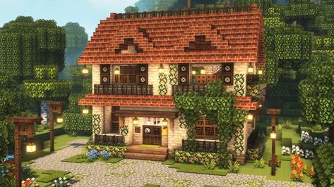 Minecraft Villager Library, Minecraft Library Ideas Cottagecore, Bookshop Minecraft, Minecraft Library Tutorial, Book Store Minecraft, Cute Minecraft Library, School Minecraft Ideas, Small Library Minecraft, Cottage Core Minecraft House Template