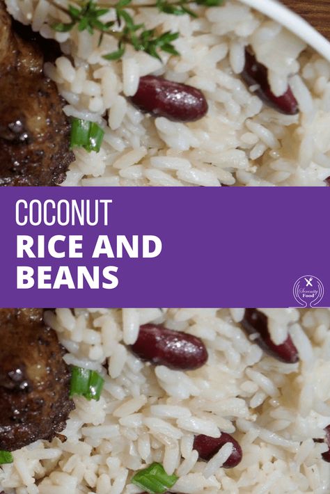 Jamaican Entrees, Recipe For Coconut Rice, Cultural Dishes, Eat Cheap, Caribbean Foods, Coconut Rice Recipe, Rice And Beans Recipe, Beans Beans, Carribean Food