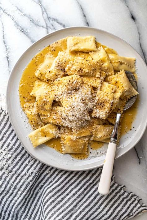 Sweet Corn Agnolotti Recipe, Corn Agnolotti Recipe, Homemade Agnolotti, Guanciale Recipes, Agnolotti Recipe, Agnolotti Pasta, Female Foodie, Ricotta Sauce, Homemade Pasta Dough