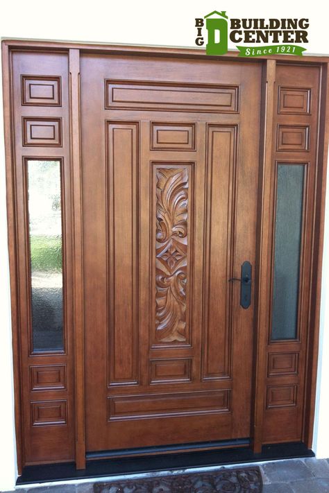 Big D has front doors that will bring your home to the next level. We have quality products from brand names and some of our doors are even energy efficient! Letâs get started on finding the perfect door for you! #Doors #EnergyEfficient #Quality #BigD Big Wooden Door, Wooden Main Door, Wooden Main Door Design, Home Door Design, Wooden Door Design, Shutter Doors, Main Door Design, Main Door, Home Doors