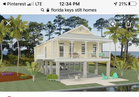 Beach House Plans On Stilts, House Plans On Stilts, Homes On Stilts, Home On Stilts, Stilt House Plans, Stilt Home, Manufactured Homes Floor Plans, Beach Cottage Design, Elevated House