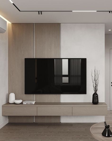 Tv Wall Design Japandi, Minimalist Tv Console, Tv Console Design, Living Room Sliding Doors, Modern Tv Unit Designs, Modern Tv Cabinet, Tv Cabinet Design, Modern Tv Units, Diy Home Bar