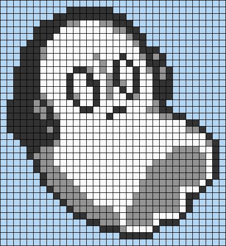 Alpha pattern #145702 | BraceletBook Undertale Crochet Pattern, Alpha Patterns Beaded Bracelet, Cute Ghost Pixel Art, Pixel Ghost, Pixel Art Ghost, Ghost Face Alpha Pattern, Kirby Alpha Pattern, Cute Small Pixel Art, Ghost Pixel Art