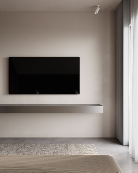 Antwe Interior Design | St. Petersburg - Chernichny Tv Unit Design Modern Bedroom, Minimal Tv Wall, Minimal Room Ideas, Bedroom Tv Wall, Tv Unit Design Modern, Black Bedroom Design, Simple Tv, Tv Unit Furniture Design, Tv Unit Decor