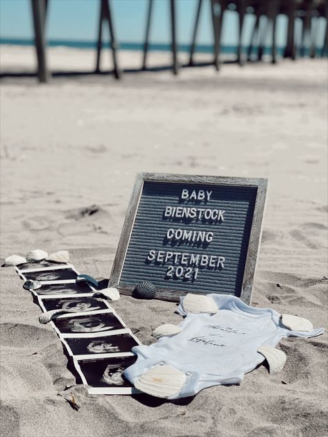 Flat Lay Beach Photos Gender Reveal Beach Pictures, Gender Reveal Photoshoot Beach, Baby Announcement On Beach, Pregnancy Announcement At Beach, Gender Reveal On Beach, Beach Gender Reveal Photography, Gender Reveal At The Beach, Beach Announcement Photos, Baby Beach Announcement