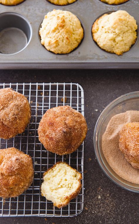 Muffin Tin Doughnuts: Get the flavor and texture of sugared doughnuts with the ease of baking muffins. Old Fashion Donut Muffins Recipe, Muffin Tin Doughnuts Cooks Country, Donut Muffins Cinnamon Sugar, Cinnamon Muffins Natasha’s Kitchen, Chocolate Doughnut Muffins Nyt, Doughnut Muffins, Cookie Toppings, America's Test Kitchen Recipes, Heirloom Recipes