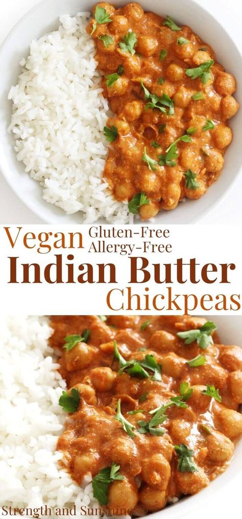 Vegetarian Butter Chicken, Butter Chicken Indian, Butter Chickpeas, Chicken Substitute, Chicken Indian, Vegan Butter Chicken, Chickpeas Recipe, Vegan Indian Recipes, Healthy Plant Based Recipes