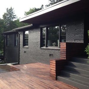 Black Brick House, Modern House Colors, Painted Bricks, Painted Brick Exteriors, Ranch House Exterior, Painted Brick House, Ranch Exterior, Australian Painters, Home Exterior Makeover